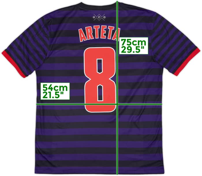 2012-13 Arsenal Away Shirt Arteta #8 - 8/10 - (L)