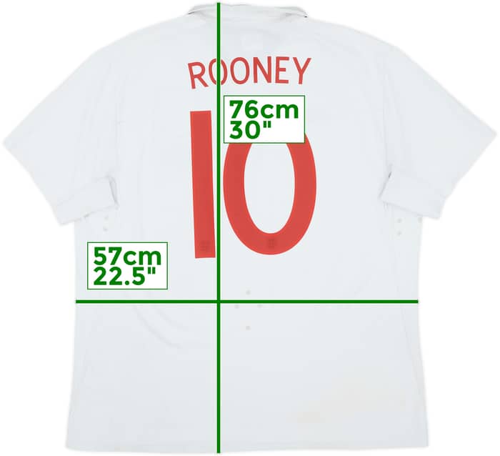 2010-11 England 'South Africa' Home Shirt Rooney #10 - 7/10 - (XL)