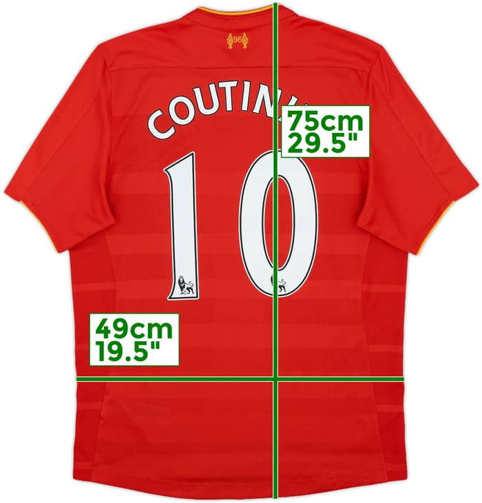 2016-17 Liverpool Home Shirt Coutinho #10 - 6/10 - (M)