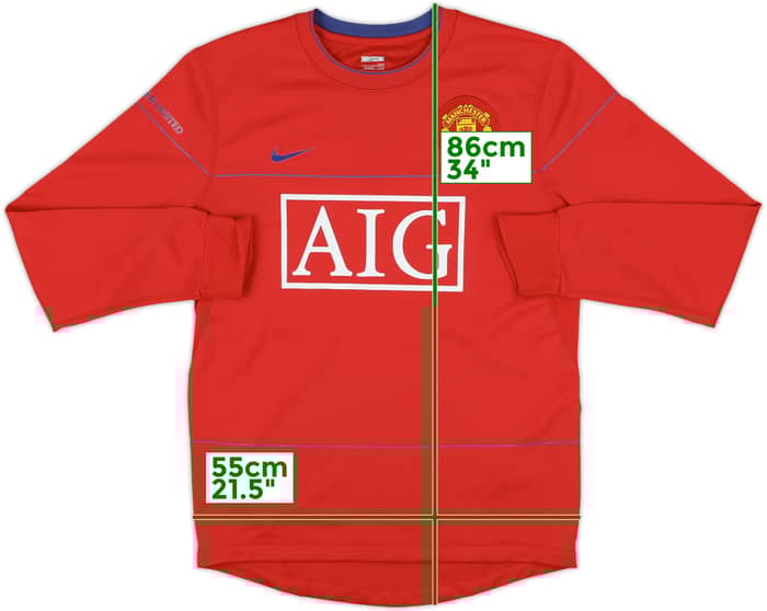 2008-09 Manchester United Nike Sweat Top - 8/10 - (S)