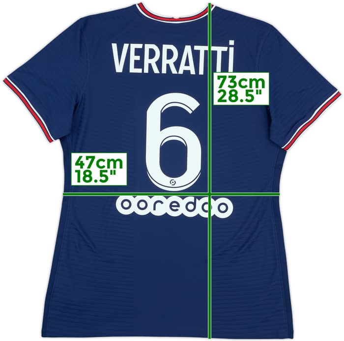 2021-22 Paris Saint-Germain Authentic Home Shirt Verratti #6 - 10/10 - (Women's L)