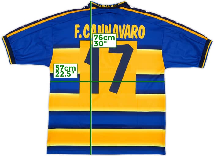 2001-02 Parma Home Shirt F. Cannavaro #17 - 10/10 - (M)