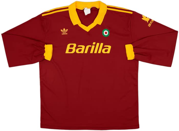 1991-92 Roma Home L/S Shirt - 10/10 - (XL)