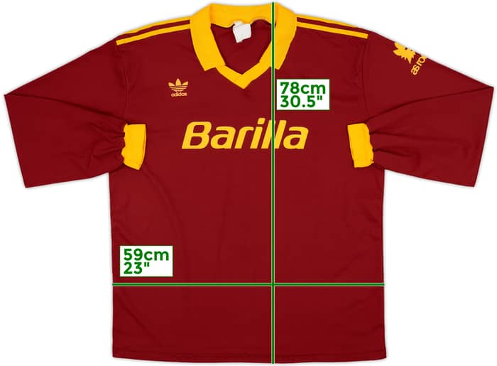 1991-92 Roma Home L/S Shirt - 10/10 - (XL)