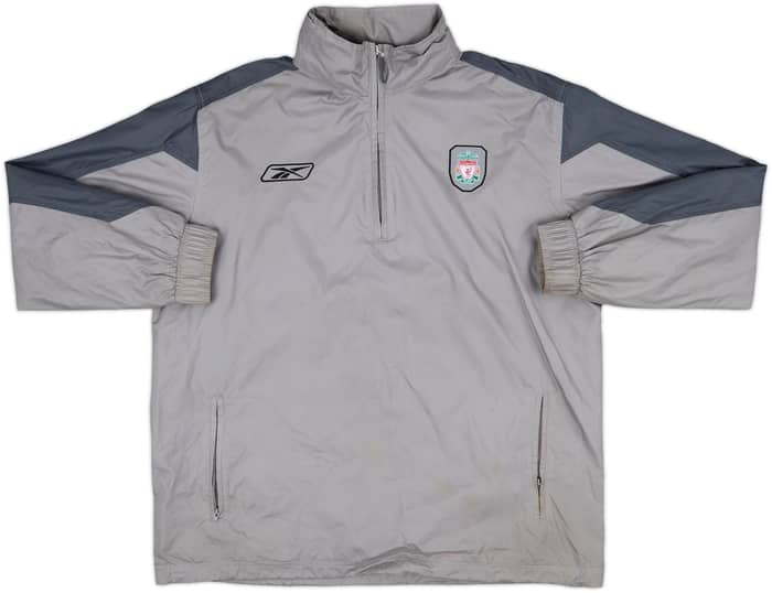 2004-05 Liverpool Reebok 1/4 Zip Hooded Rain Coat - 9/10 - (M)