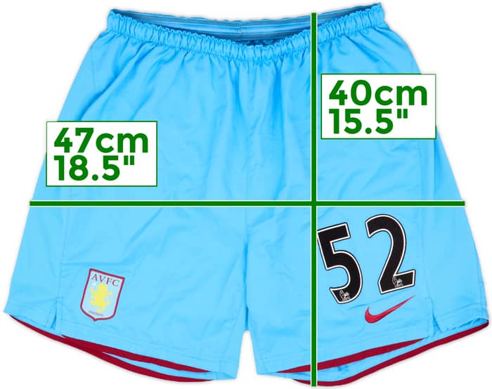 2008-09 Aston Villa Player Issue Alternate Home Shorts #52 - 10/10 - (L)