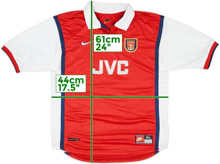1998-99 Arsenal Home Shirt - 7/10 - (XL.Boys)