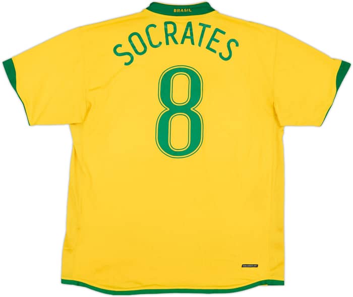 2006-08 Brazil Home Shirt Socrates #8 - 8/10 - (XL)
