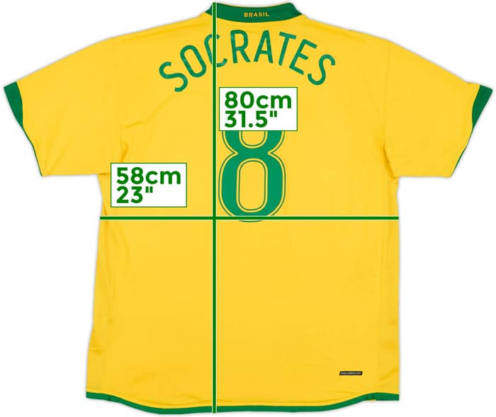 2006-08 Brazil Home Shirt Socrates #8 - 8/10 - (XL)