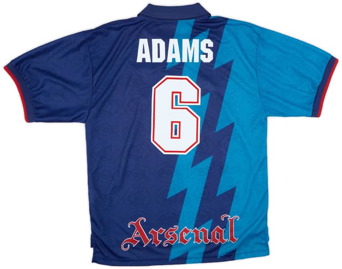 1995-96 Arsenal Signed Away Shirt Adams #6 - 9/10 - (XL)