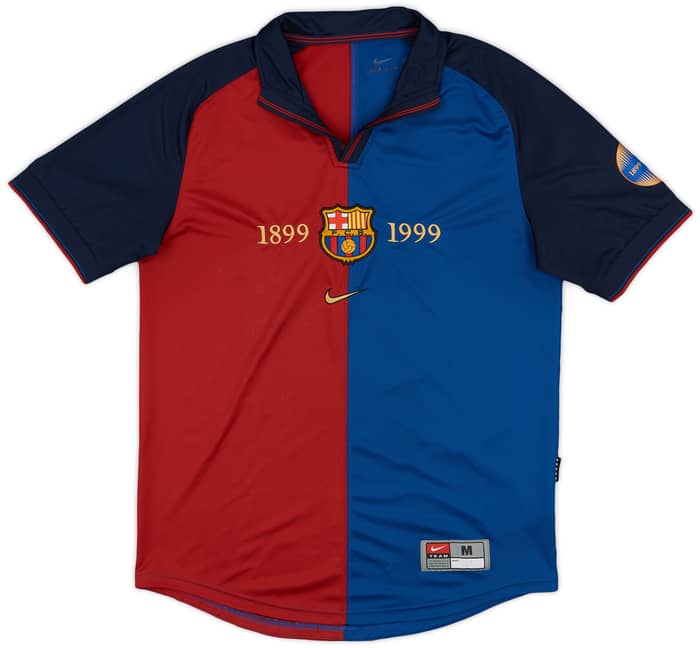 2013-14 Barcelona Nike Retro 1999-00 Centenary Home Shirt Guardiola #4 - 7/10 - (M)