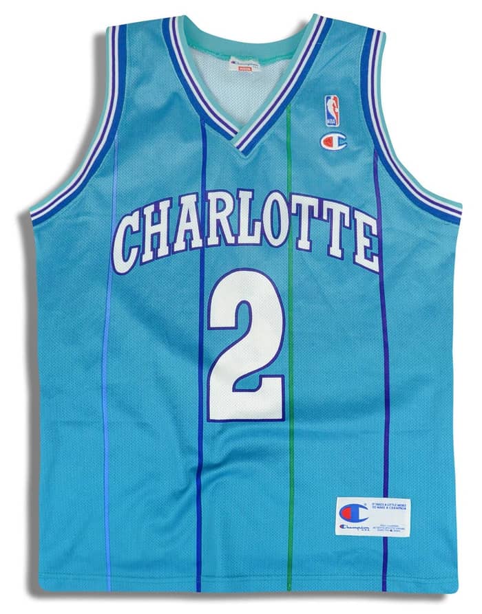 1995-96 Charlotte Hornets Johnson #2 Champion Jersey (Away) S