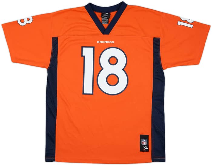 2013-15 Denver Broncos Manning #18 NFL Replica Home Jersey - 8/10 - (XL.Boys)