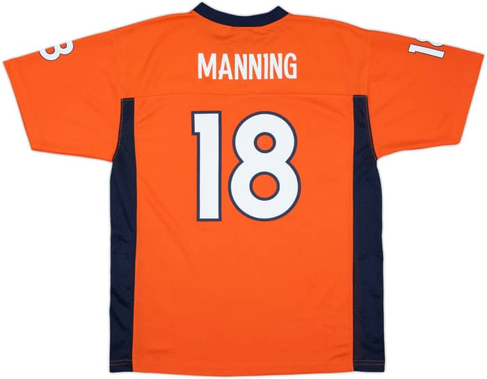 2013-15 Denver Broncos Manning #18 NFL Replica Home Jersey - 8/10 - (XL.Boys)