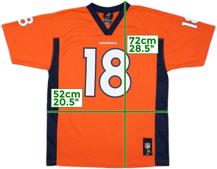 2013-15 Denver Broncos Manning #18 NFL Replica Home Jersey - 8/10 - (XL.Boys)