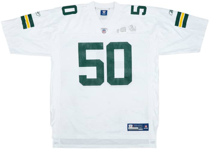 2008-11 Green Bay Packers Hawk #50 Reebok On Field Away Jersey - 4/10 - (XL)