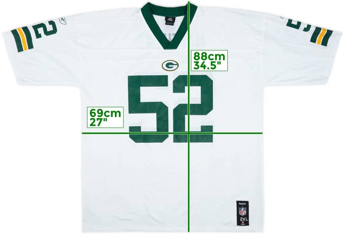 2009-11 Green Bay Packers Matthews #52 Reebok Replica Away Jersey - 8/10 - (XXL)
