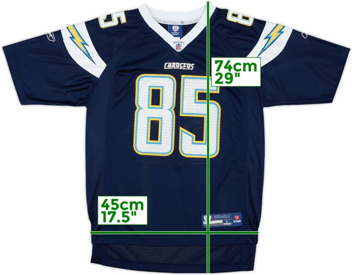 2008-11 San Diego Chargers Gates #85 Reebok On FIeld Home Jersey - 9/10 - (L.Boys)