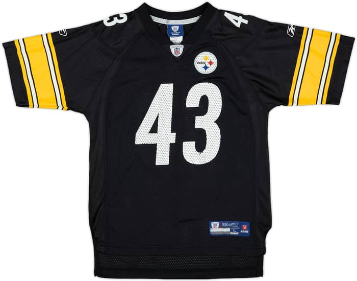 2008-11 Pittsburgh Steelers Polamalu #43 Reebok On Field Home Jersey - 6/10 - (L.Boys)