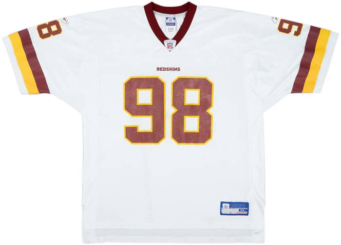 2002-03 Washington Redskins Armstead #98 Reebok On Field Away Jersey - 5/10 - (XL)