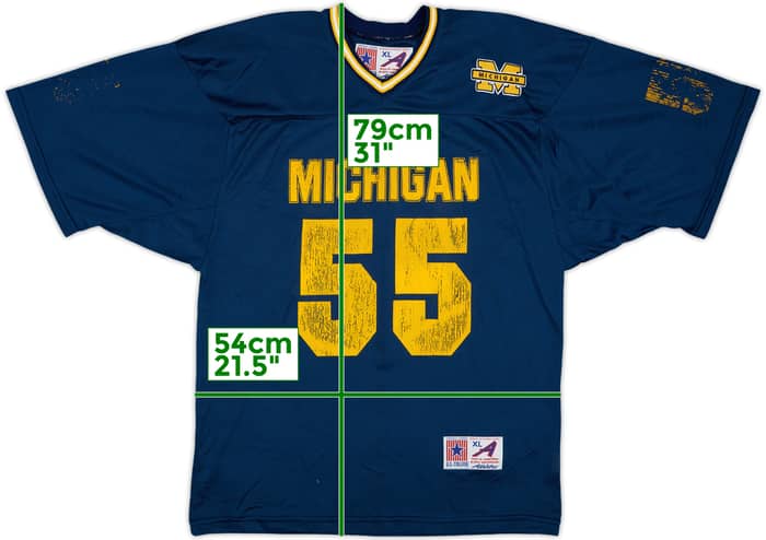 1990s Michigan Wolverines #55 U.S. College Home Jersey - 5/10 - (XL)