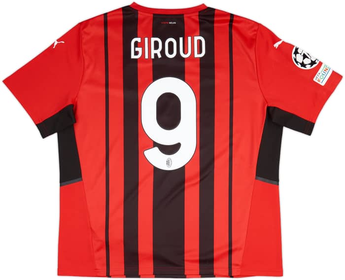 2021-22 AC Milan Home Shirt Giroud #9 - 8/10 - (XL)