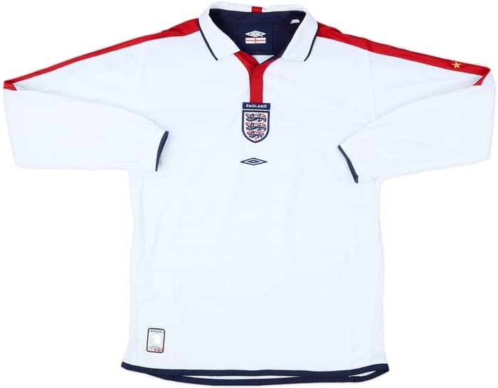 2003-05 England Home L/S Shirt - 6/10 - (L.Boys)