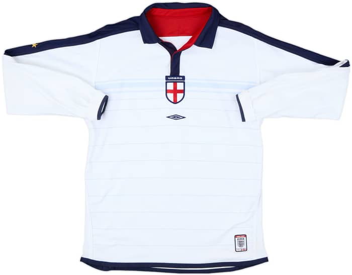 2003-05 England Home L/S Shirt - 6/10 - (L.Boys)
