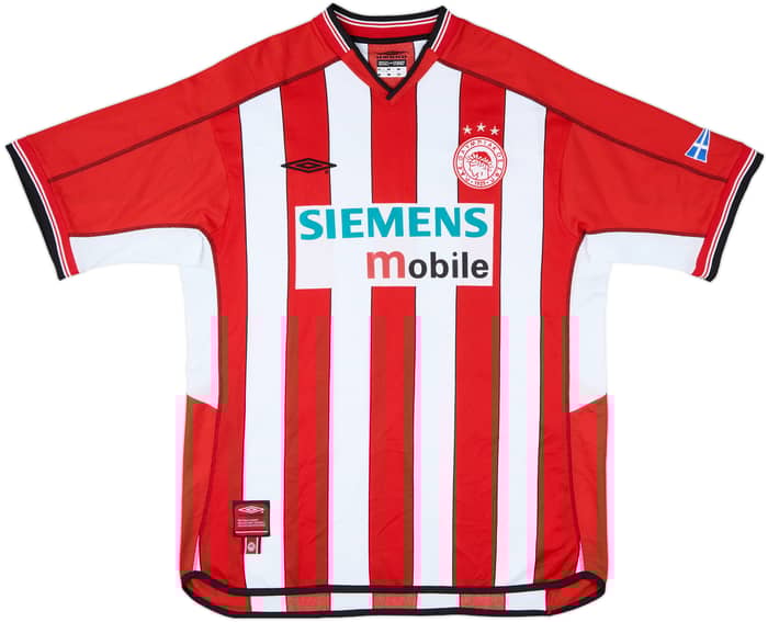 2002-03 Olympiakos Home Shirt Choutos #9 - 9/10 - (XL)