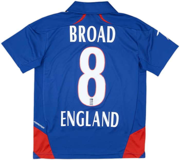 2011-12 England Cricket adidas Training Shirt Broad #8 - 10/10 - (M.Boys)
