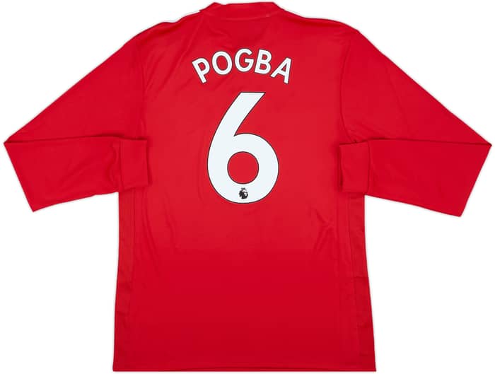 2017-18 Manchester United Home L/S Shirt Pogba #6 (M)
