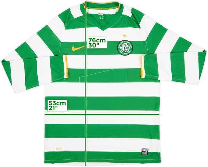 2008-10 Celtic Home L/S Shirt - 4/10 - (M)