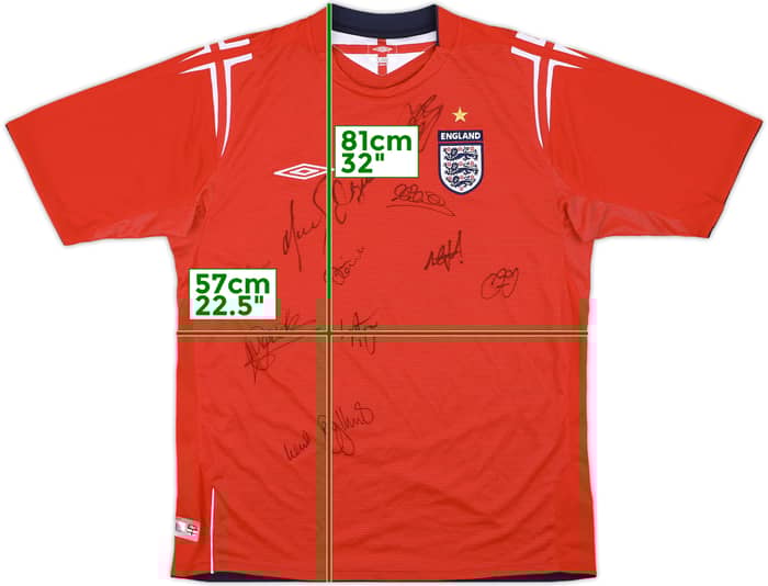 2004-06 England Signed Away Shirt - 9/10 - (L)