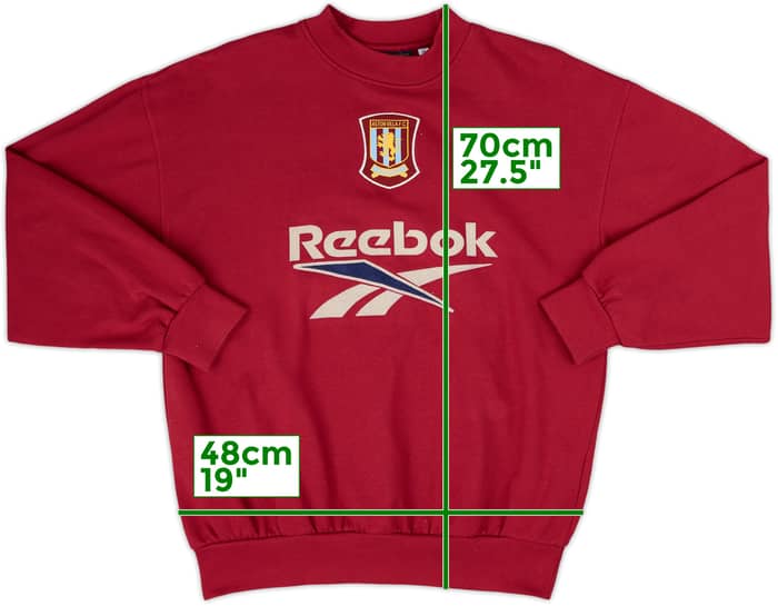 1997-98 Aston Villa Reebok Sweat Top - 8/10 - (S)