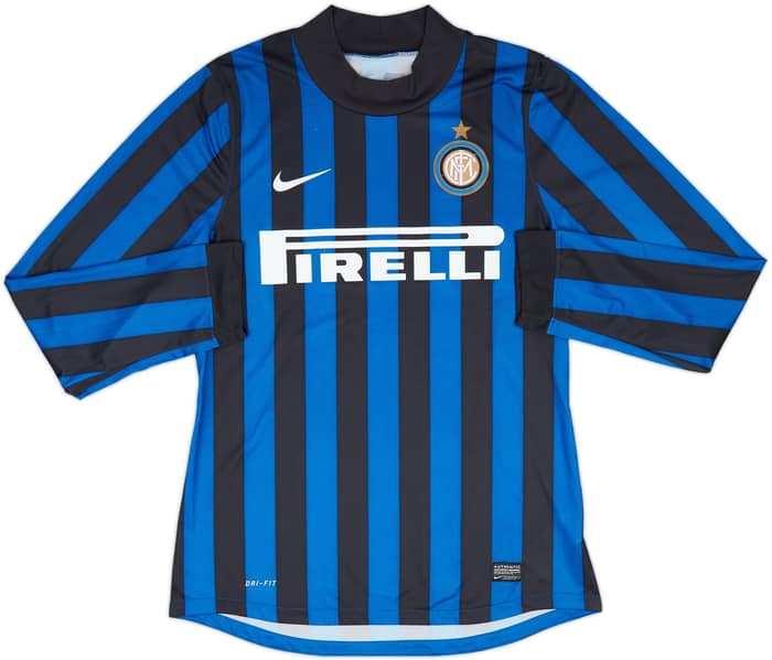 2011-12 Inter Milan Player Issue Prototype Home L/S Shirt - 8/10 - (L)