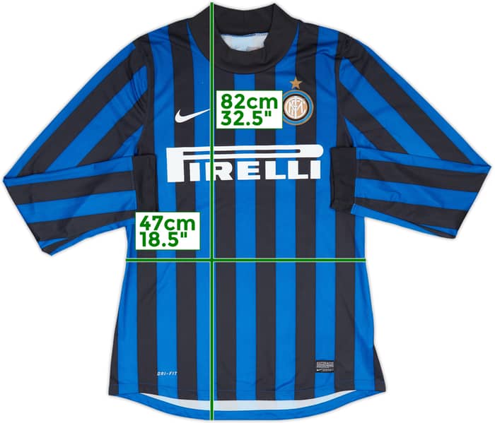 2011-12 Inter Milan Player Issue Prototype Home L/S Shirt - 8/10 - (L)