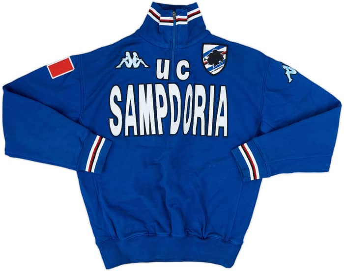 2005-06 Sampdoria Kappa 1/4 Zip Sweat Top - 8/10 - (M)