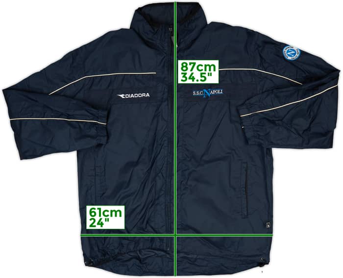 2002-03 Napoli Diadora Hooded Rain Jacket - 8/10 - (L)