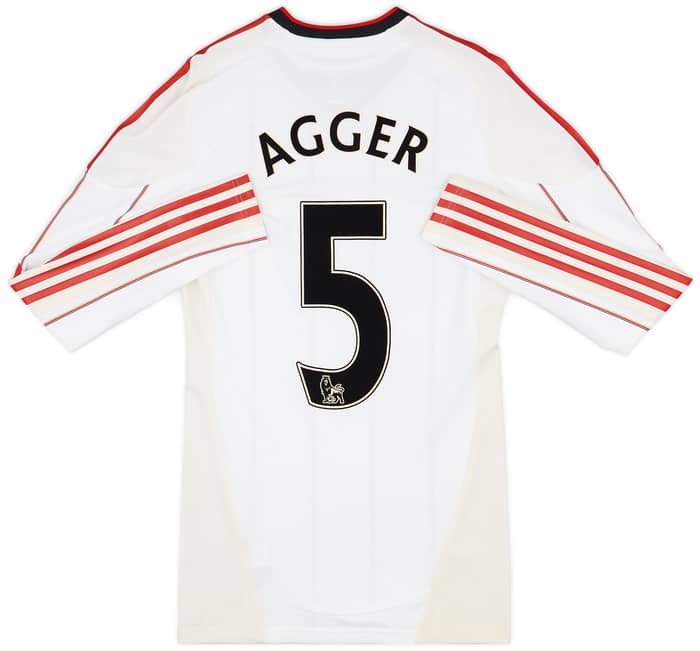 2010-11 Liverpool Authentic TechFit Away L/S Shirt Agger #5 - 4/10 - (M)