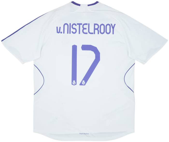 2007-08 Real Madrid Home Shirt v.Nistelrooy #17 - 8/10 - (XL)