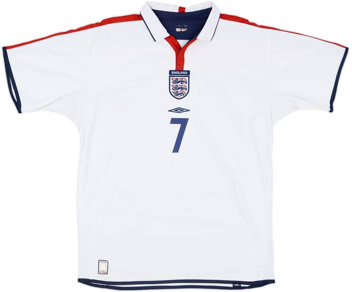 2003-05 England Home Shirt Beckham #7 - 5/10 - (XL)