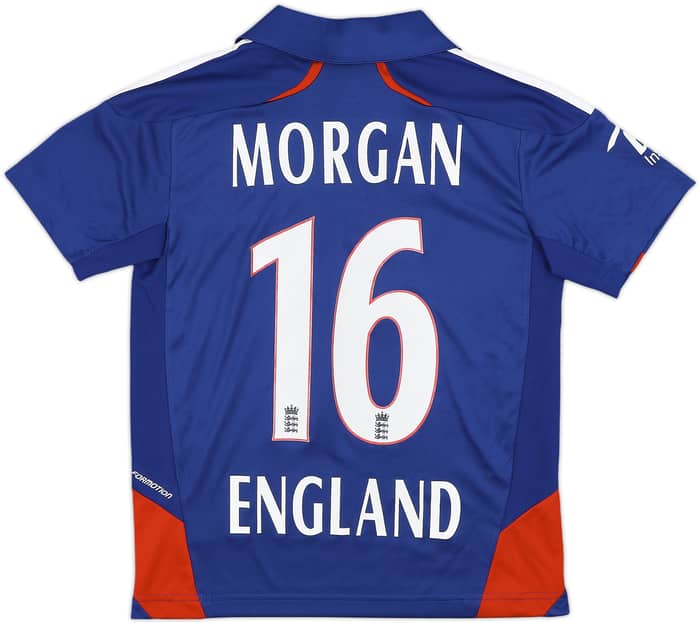 2011-12 England Cricket Home Shirt Morgan #16 - 8/10 - (M.Boys)