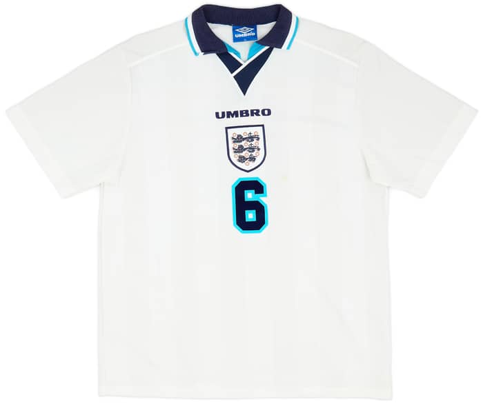 1995-97 England Home Shirt Southgate #6 - 7/10 - (XL)