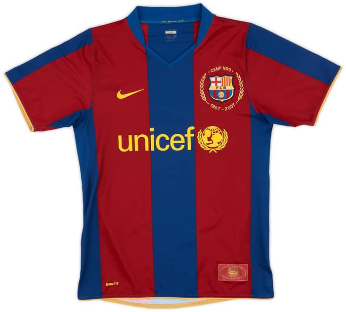 2007-08 Barcelona Home Shirt Messi #19 - 8/10 - (S)