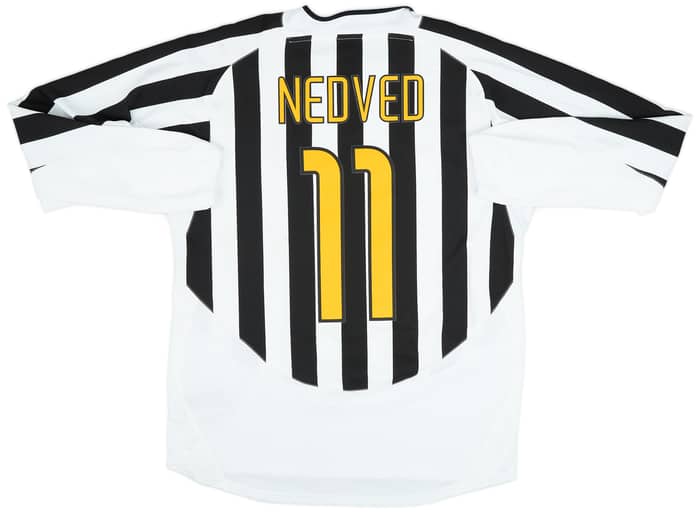 2003-04 Juventus Player Issue Home L/S Shirt Nedved #11 - 8/10 - (L)