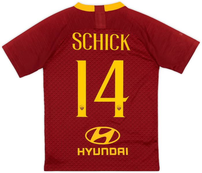 2018-19 Roma Home Shirt Schick #14 - 9/10 - (M.Boys)