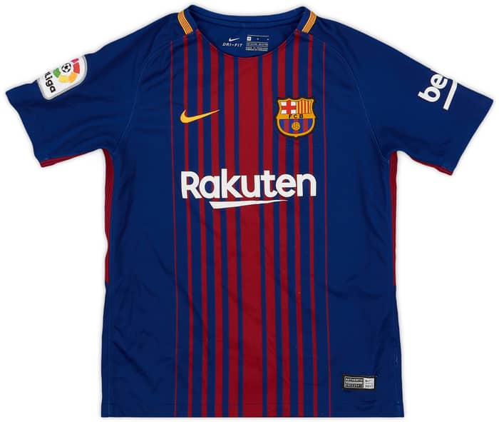 2017-18 Barcelona Home Shirt - 8/10 - (M.Boys)
