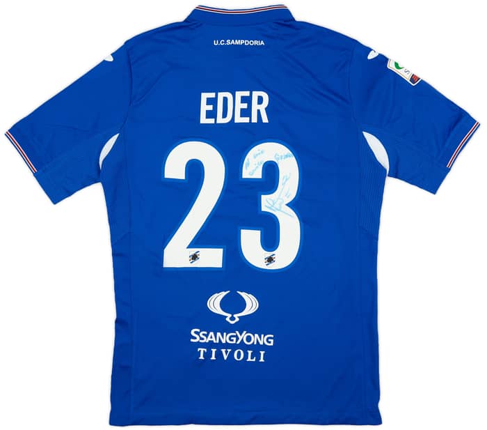 2015-16 Sampdoria Signed Home Shirt Eder #23 - 9/10 - (L)