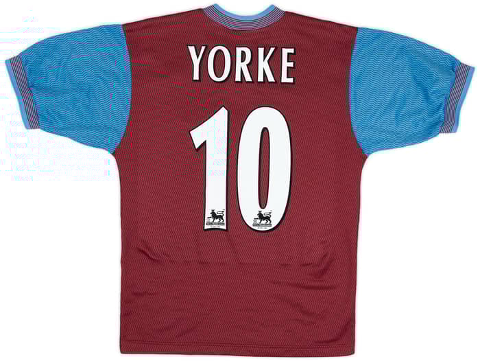1997-98 Aston Villa Home Shirt Yorke #10 - 9/10 - (S)