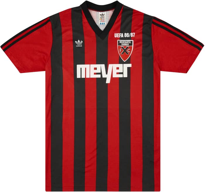 1986-87 Neuchatel Xamax Match Worn UEFA Cup Home Shirt #17 (Zaugg) v Lyngby
